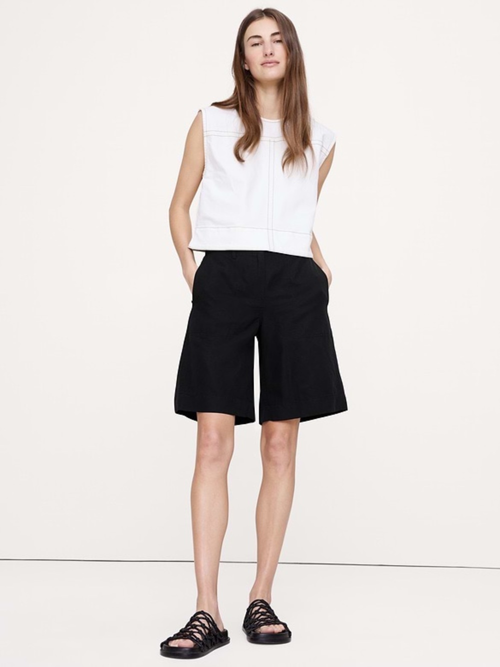 Banana Republic Black Tailored Bermuda Shorts - Picture 6 of 6